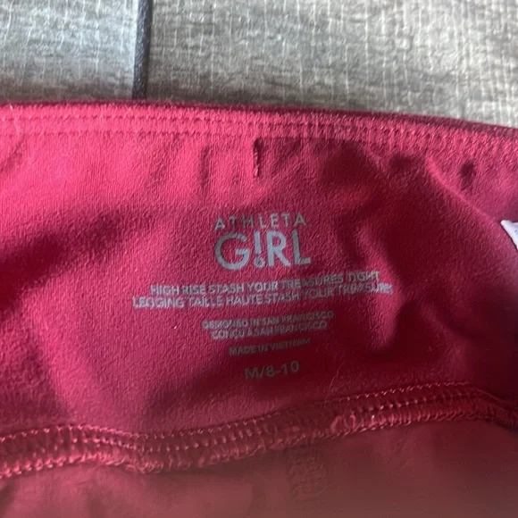 Wine red, girls leggings, size 8-10 M - Picture 2 of 3